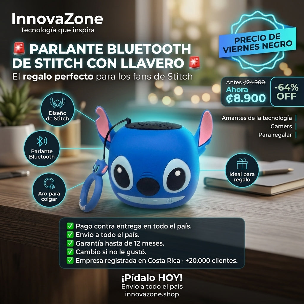 Parlante Bluetooth de Stitch con Llavero - oferta