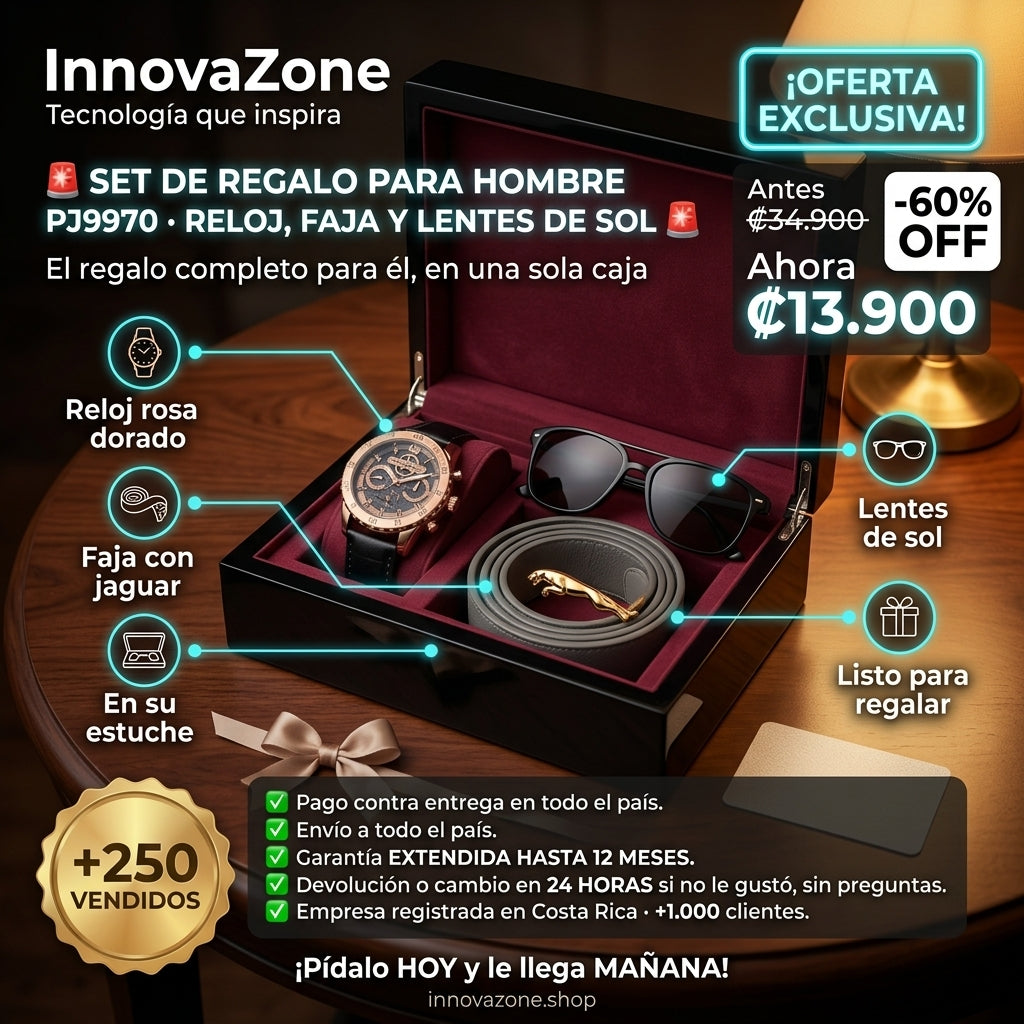 Set de Regalo para Hombre PJ9970 · Reloj, Faja y Lentes de Sol - oferta