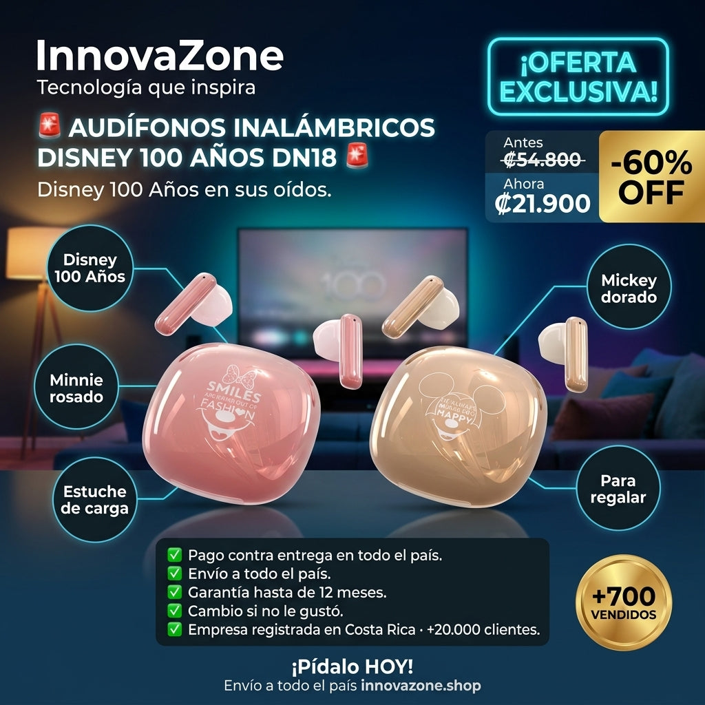 Audífonos Inalámbricos Disney 100 Años DN18 con Estuche de Carga - oferta