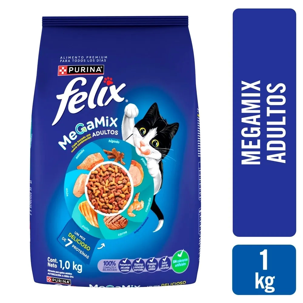 Alimento Para Gato Felix Megamix Adultos - 1 Kg