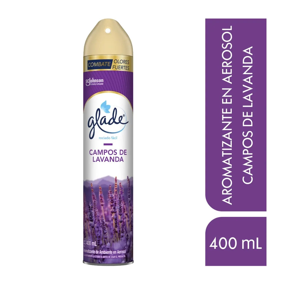 Aromatizante Glade Campos De Lavanda Aerosol - 400 Ml