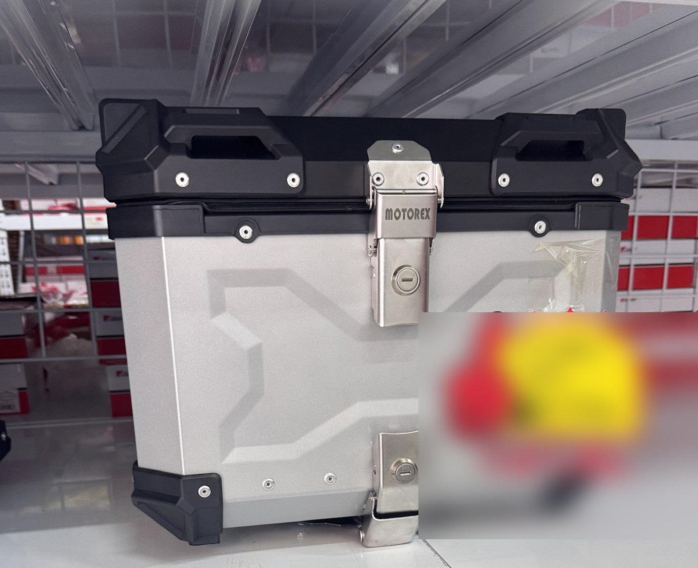 🏍️ Baúl de Moto MOTOREX Aluminio 45S · Plateado con Cerradura y Llave