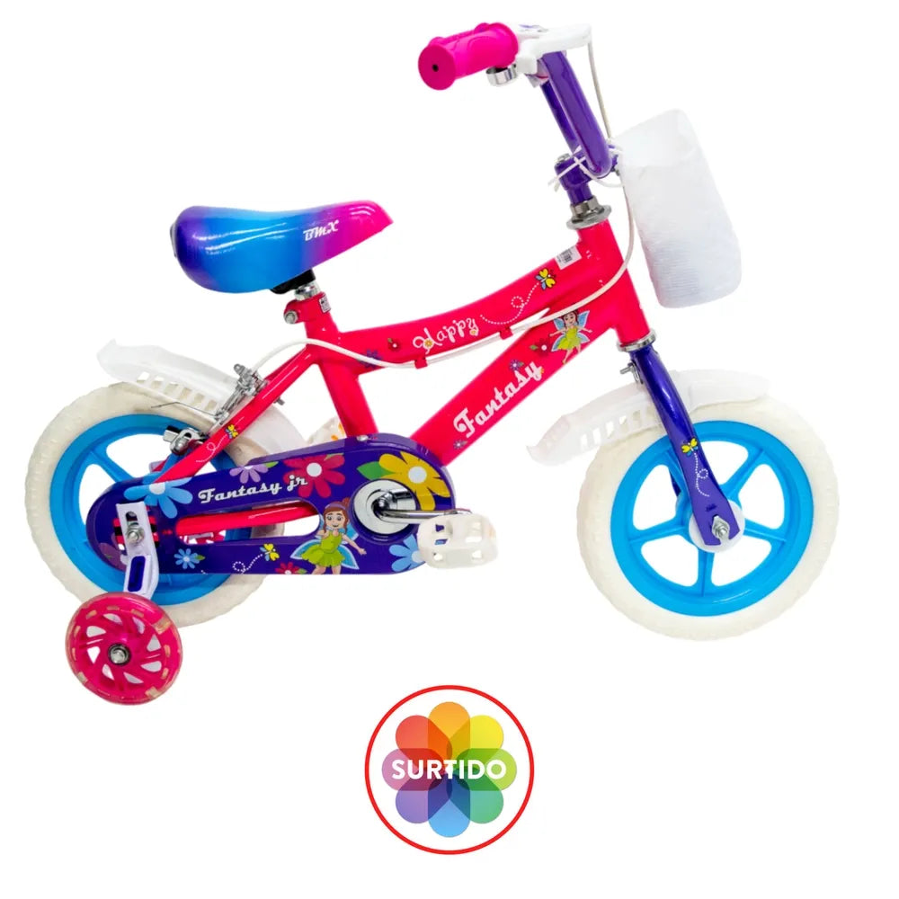 Bicicleta Para Niña Fantasy #12, Edad De 2 A 5 Años