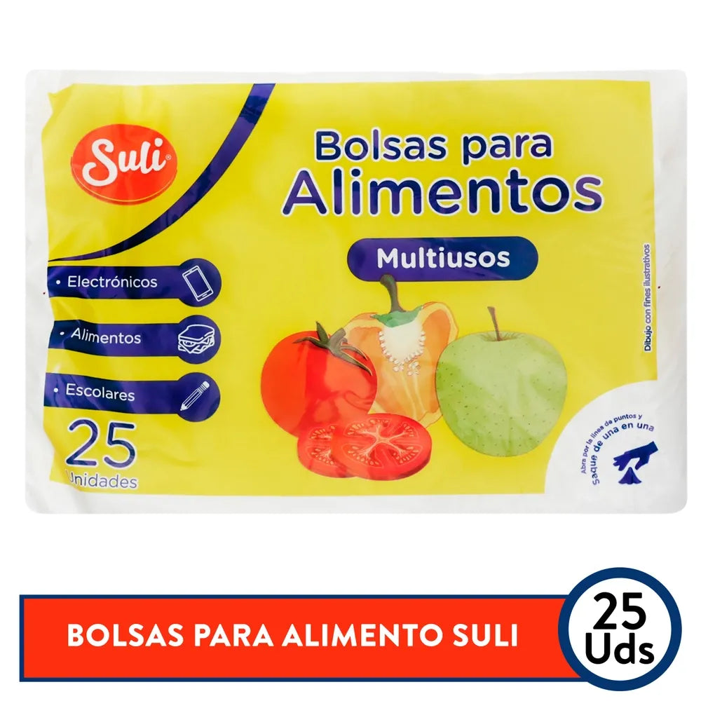 Bolsa Para Alimentos Suli Multiusos - 25 Unidades
