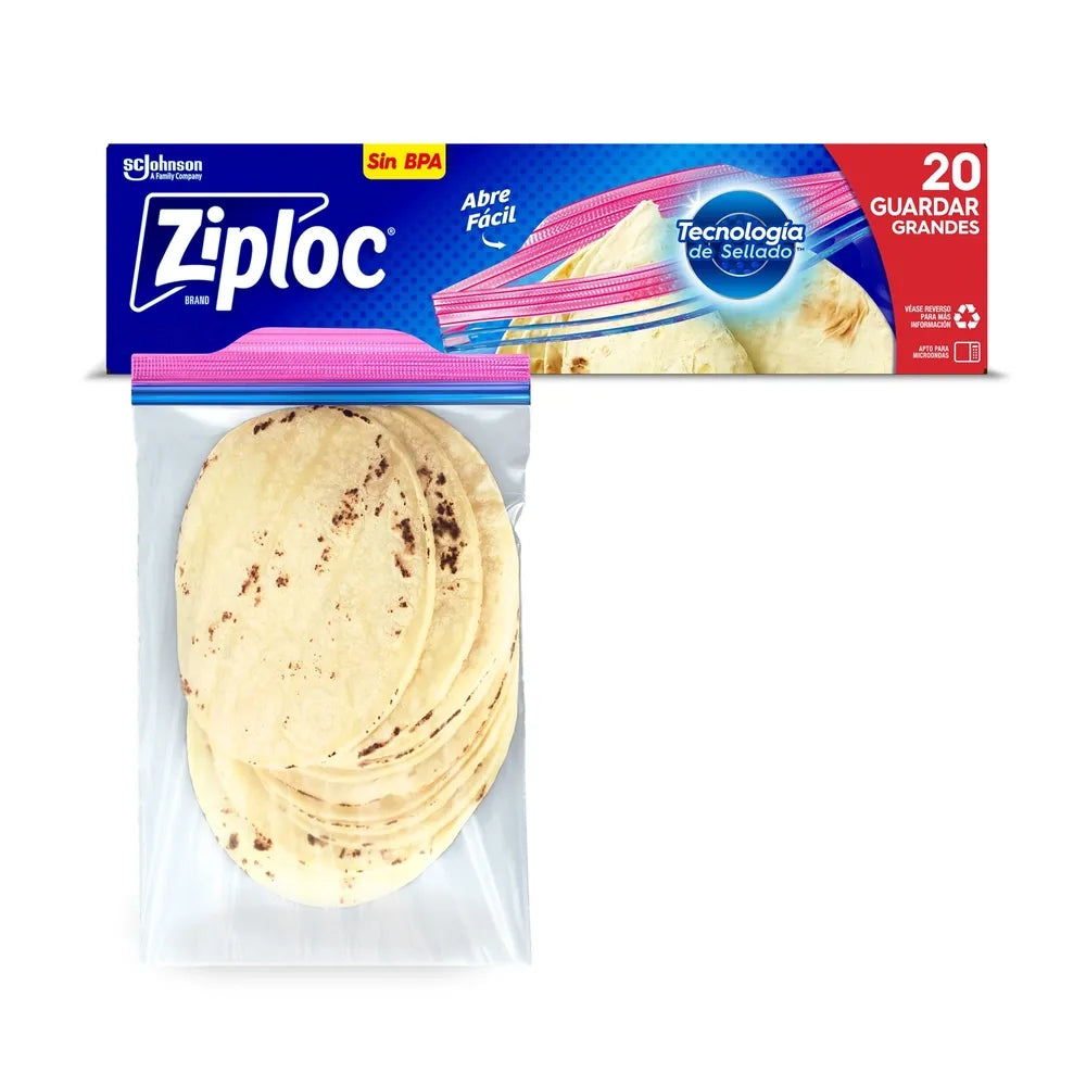 Bolsas Reutilizables Ziploc Para Guardar Alimentos Grandes - 20 Uds