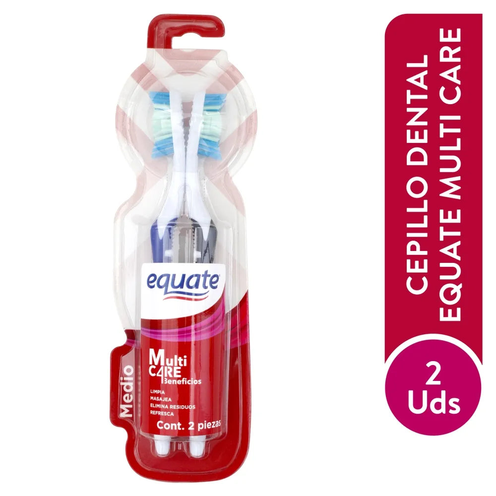Cepillo De Dientes Equate Multi Care 4 Beneficios 2 Pack