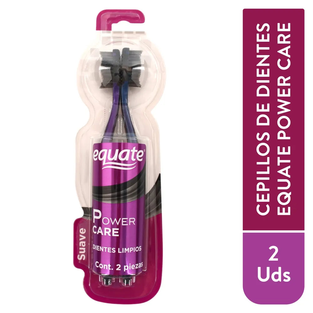 Cepillo De Dientes Equate Power Care Suave 2 Pack