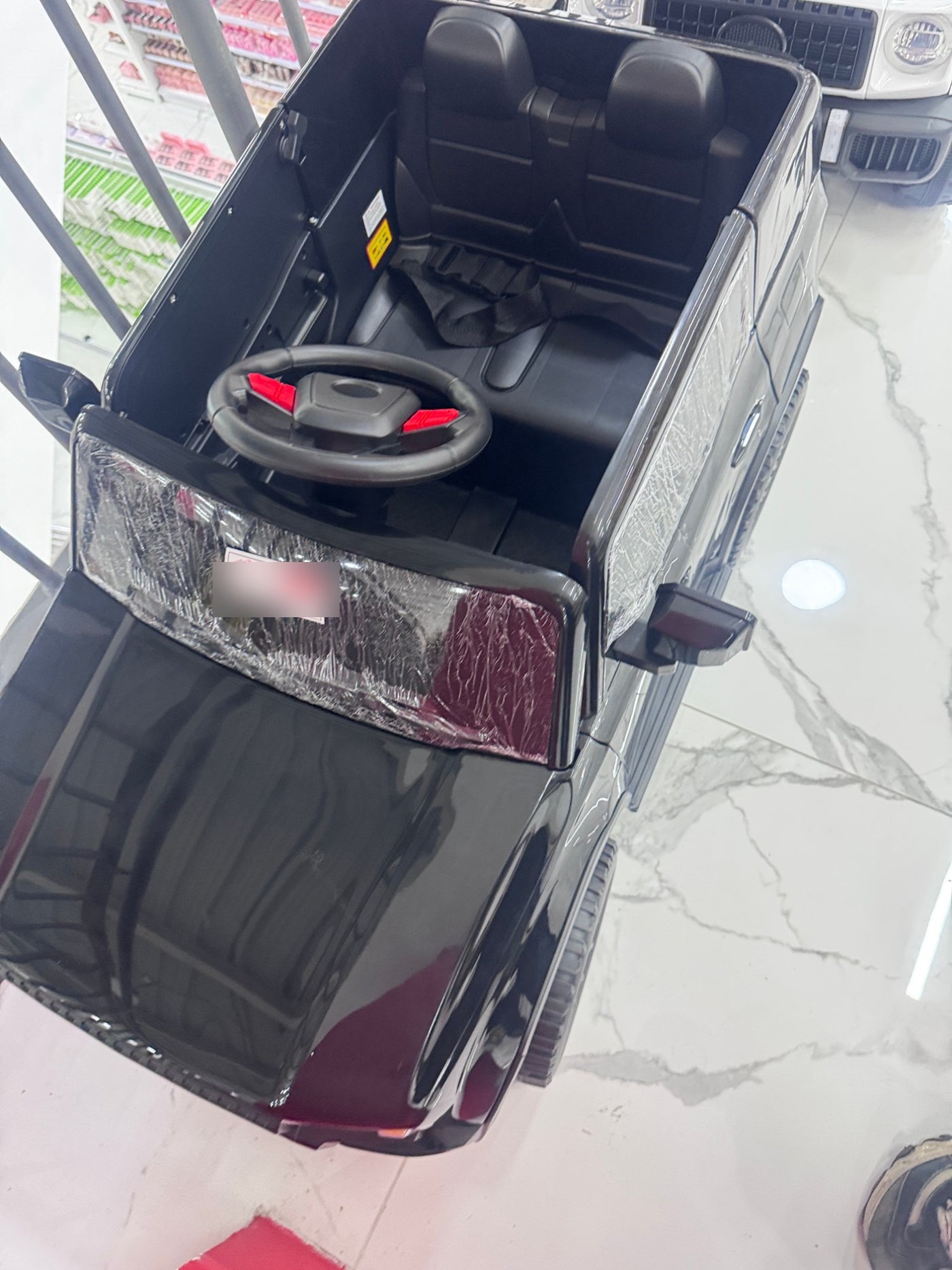 Carro eléctrico montable todoterreno negro 2 plazas para niños