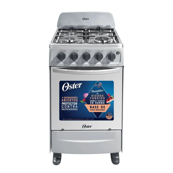Cocina De Gas Oster Os-gsbcw20is Gris 4 Quemadores 20 Pulgadas