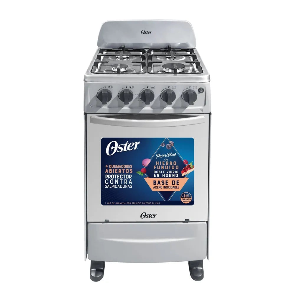 Cocina De Gas Oster Os-gsbcw20is Gris 4 Quemadores 20 Pulgadas