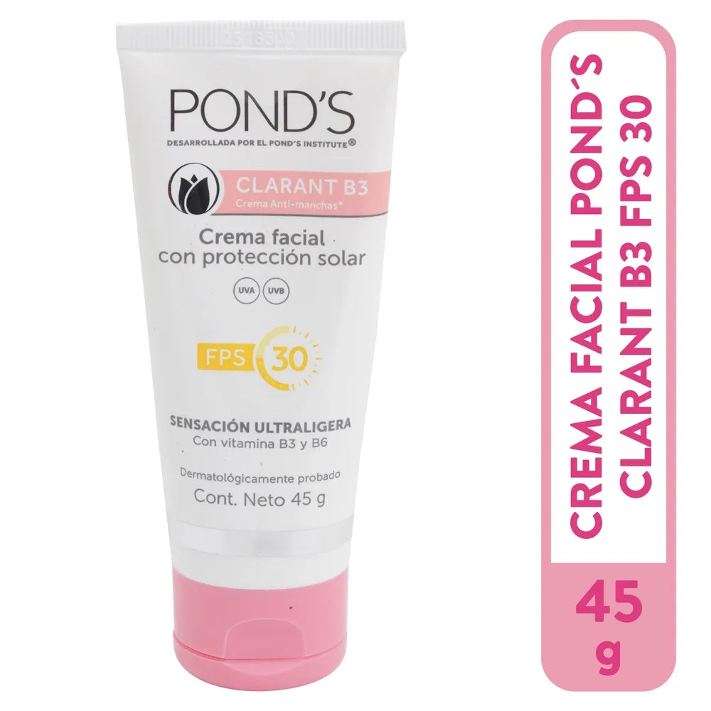 Crema Ponds Facial Clarant B3 Factor De Protección Solar Fps30 - 45 G