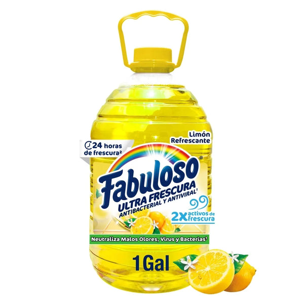 Desinfectante Antibacterial Limón Refrescante Fabuloso Frescura Activa - 1 Gal