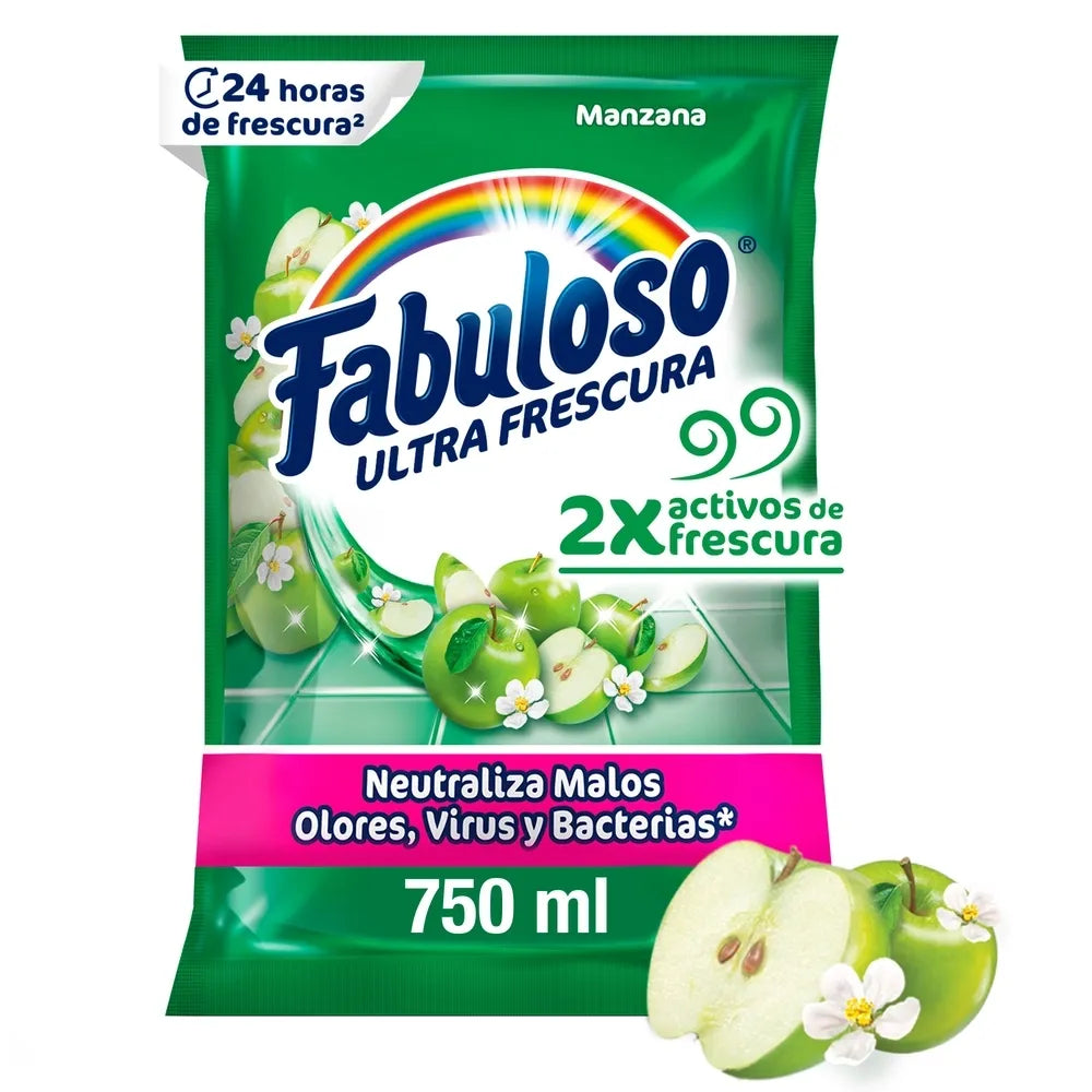 Desinfectante Fabuloso Multiusos Frescura Activa Antibacterial Manzana - 750 Ml
