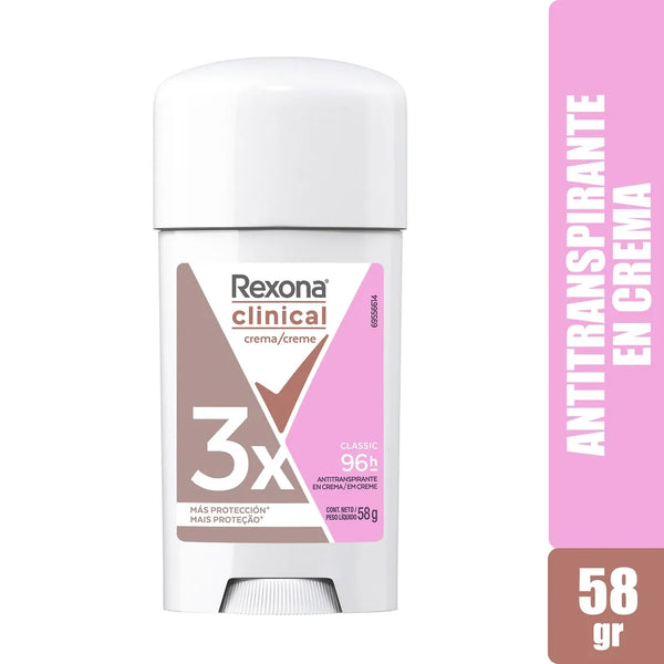 Desodorante Rexona Dama Clinical Cream Classic Barra - 58 G