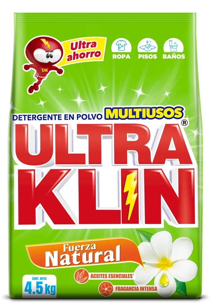 Detergente En Polvo Ultraklin Fuerza Natural - 4500g