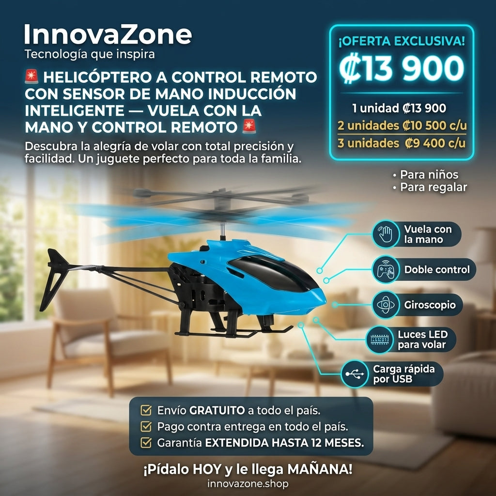 Helicóptero a Control Remoto con Sensor de Mano · Inducción Inteligente - oferta