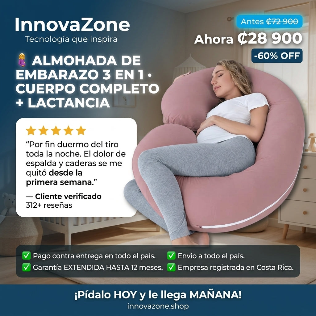 🤰 Almohada de Embarazo 3 en 1 · Cuerpo Completo + Lactancia - reseña oferta
