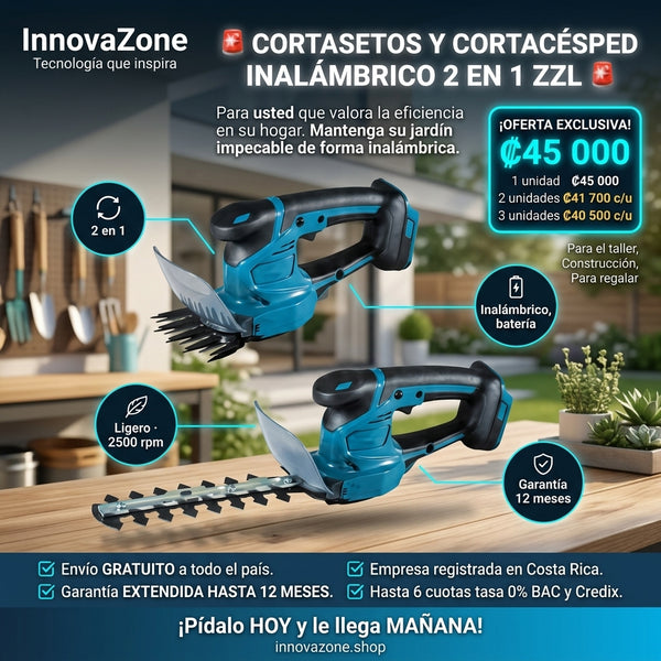Cortasetos y Cortacésped Inalámbrico 2 en 1 ZZL - oferta
