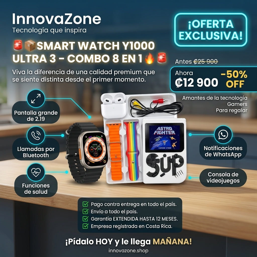 SMART WATCH Y1000 ULTRA 3 COMBO 8 EN 1 - oferta combo