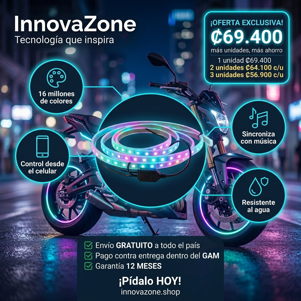 Luces LED RGB Multicolor para Moto y Carro CY-FX (App + Música)
