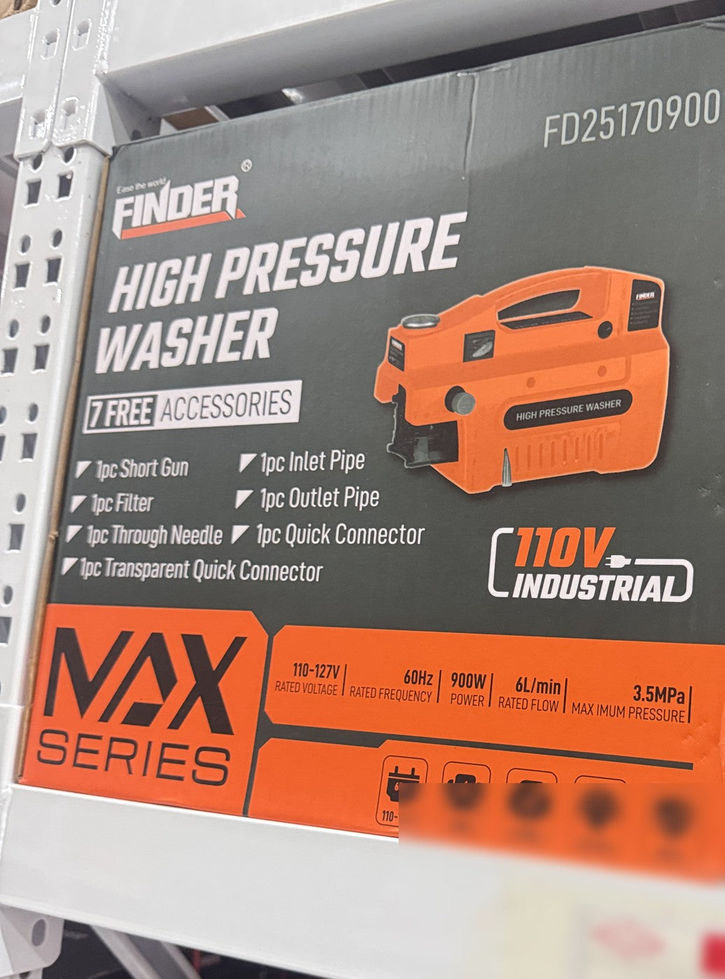 💦 Hidrolavadora de Alta Presión FINDER MAX 900W · 3.5 MPa · 6 L/min · IPX5 + 7 Accesorios