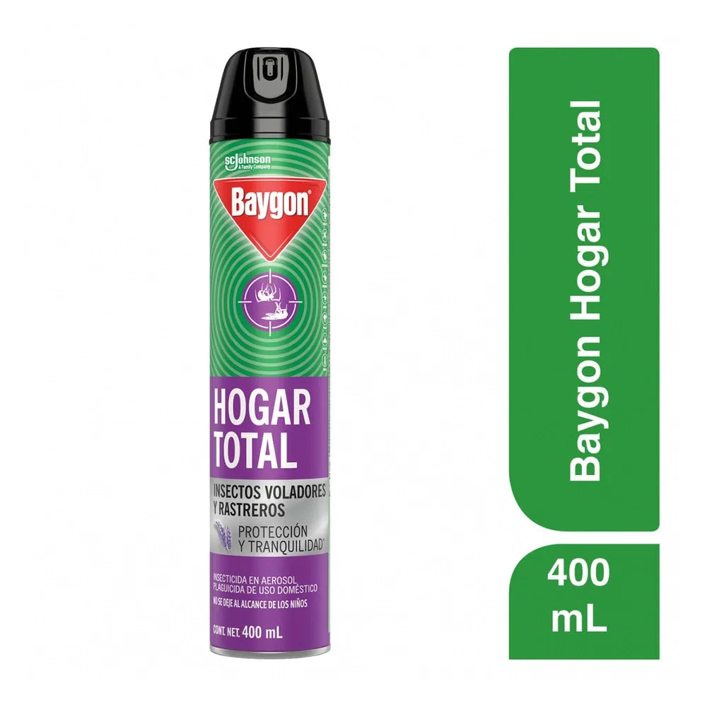 Insecticida Baygon Total Mata Insectos Voladores Y Rastreros En Aerosol - 400 Ml