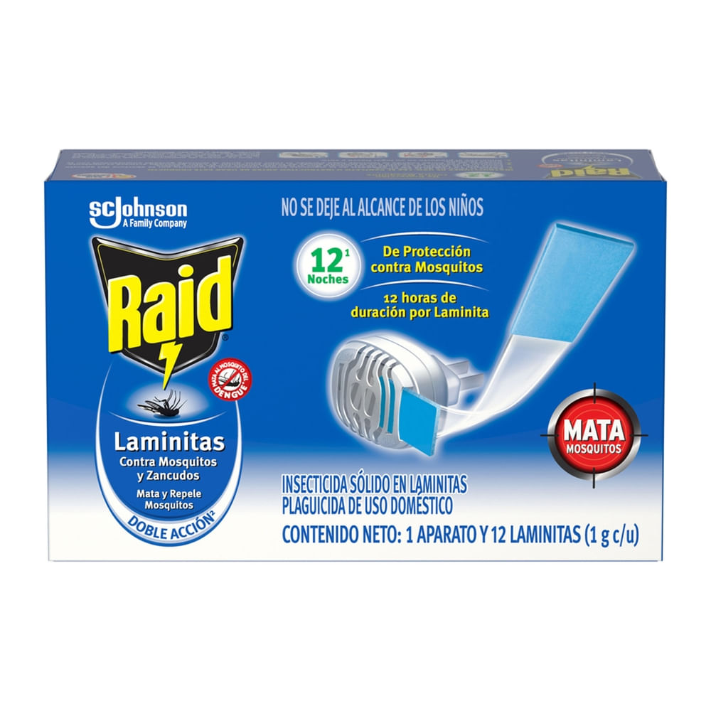 Insecticida Raid Laminitas Sólido Aparato Y 12 Laminitas