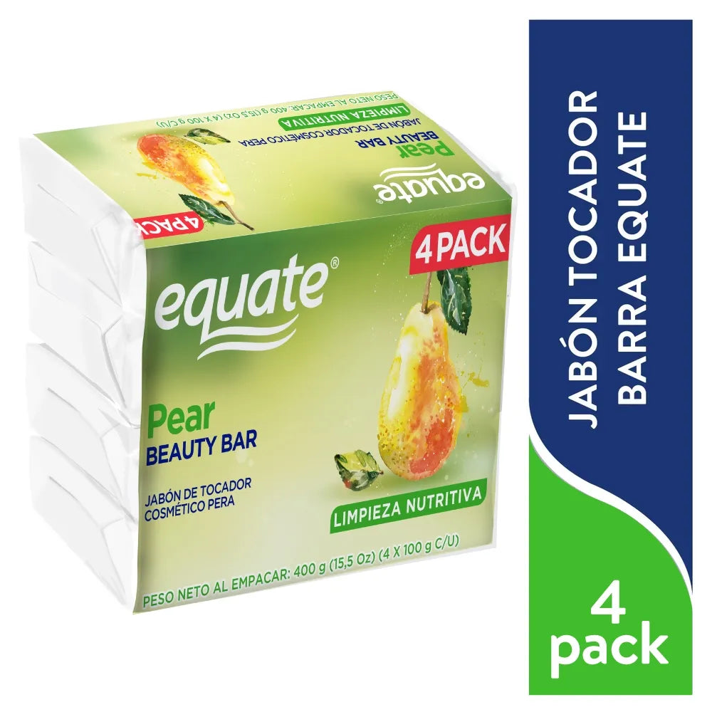 Jabón De Tocador Equate Cosmético Aroma Pera 4 Pack - 400 G