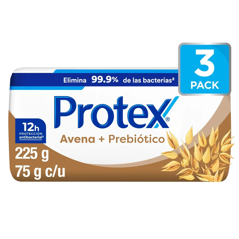 Jabón De Tocador Antibacterial Protex Avena 75 G 3 Pack