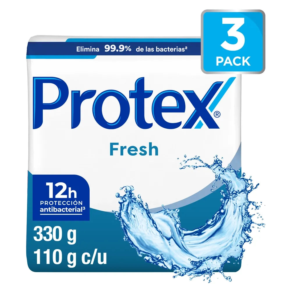 Jabón De Tocador Antibacterial Protex Fresh 3 Pack - 330 G