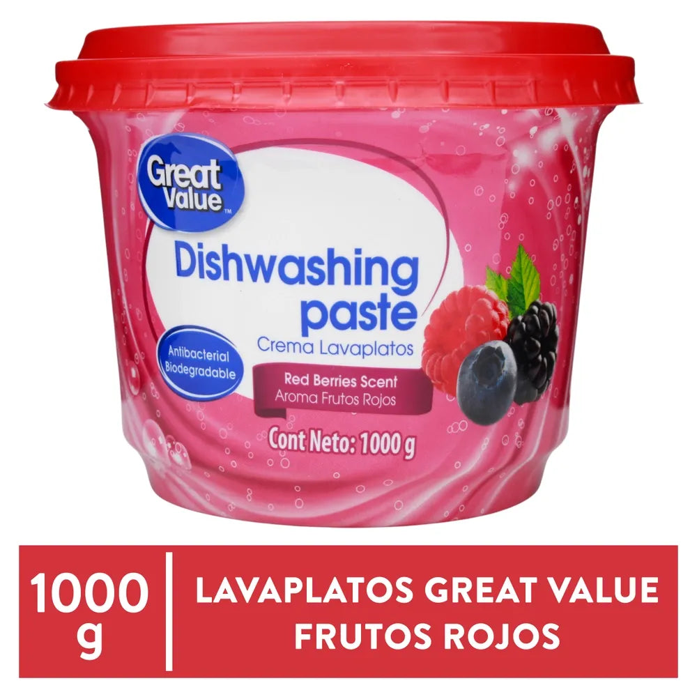 Lavaplatos Great Value Aroma Frutos Rojos - 1000 G