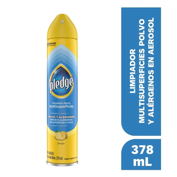 Limpiador Multisuperficies Pledge Limpieza Diaria En Aerosol Limón 378 Ml