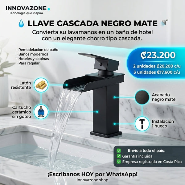 Llave cascada negro mate - oferta ₡23.200 envío gratis garantía