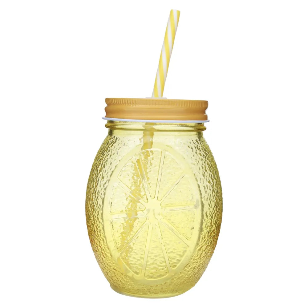 Mason Jar De Vidrio Mainstays Forma Limón - 450 Ml