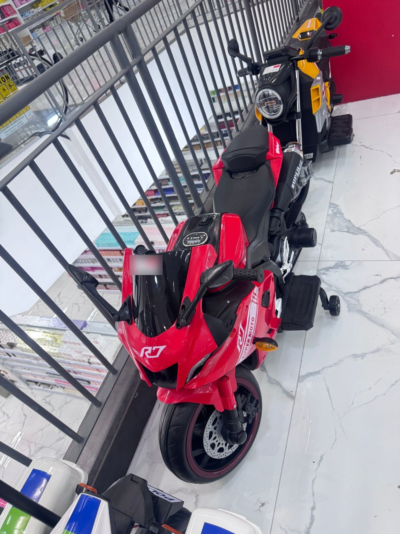 Moto eléctrica deportiva Super Moto roja para niños