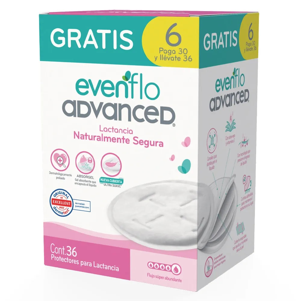 Pads Advanced Evenflo De Lactancia - 36 Uds
