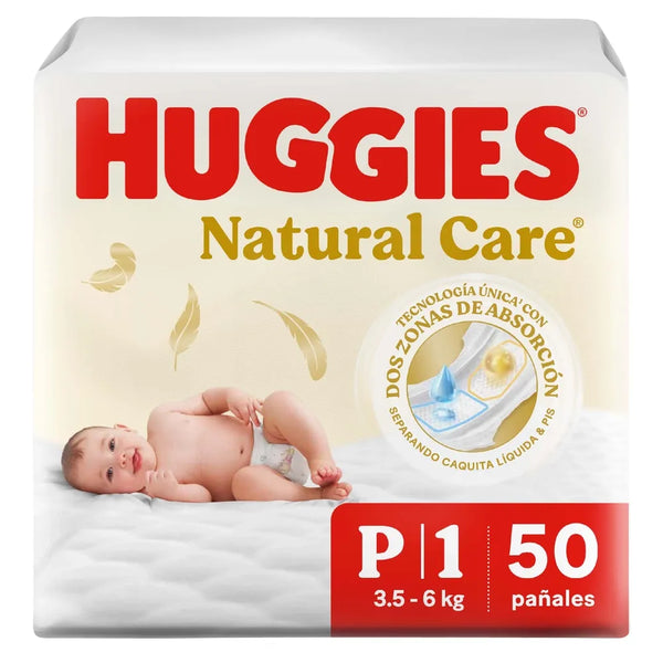 Pañales Huggies Natural Care Etapa 1/P - 50 Unidades