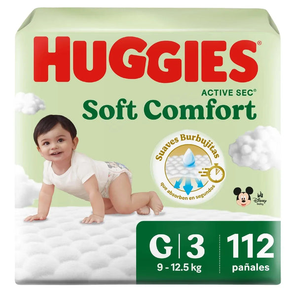 Pañales Huggies Soft Comfort Etapa 3/G - 112 Unidades