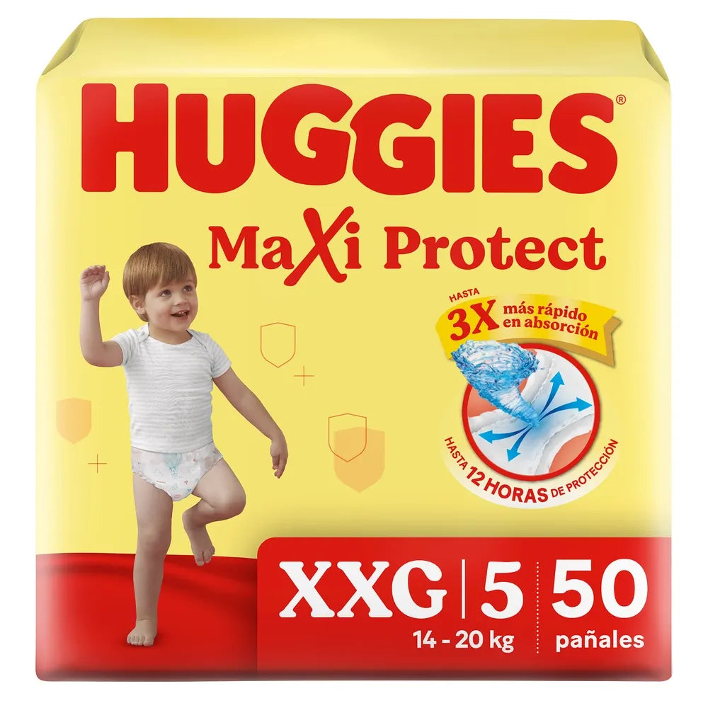 Pañales Huggies Maxi Protect Etapa 5/xxg - 50 Unidades