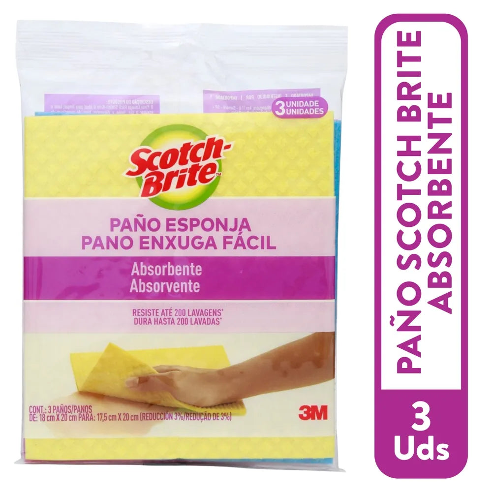 Paño Scotch Brite Absorbente - 3 Uds