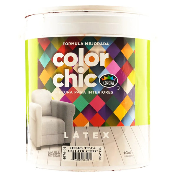 Pintura Color Chic, Fórmula Mejorada Color Rojo -galón