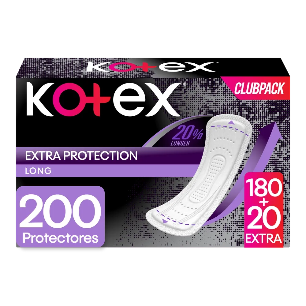 Protectores Diarios Kotex Largos - 200 Unidades