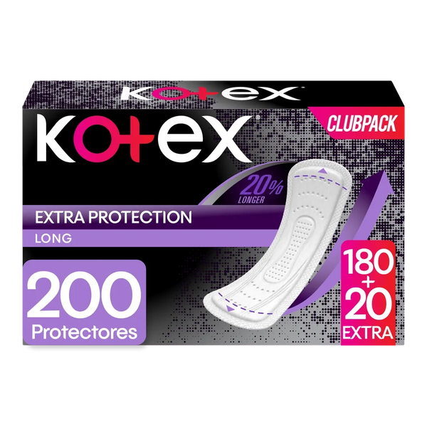 Protectores Diarios Kotex Largos - 200 Unidades