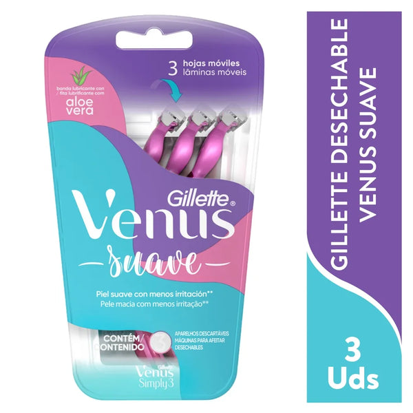 Rasuradora Gillette Venus Suave Aloe - 3 Uds