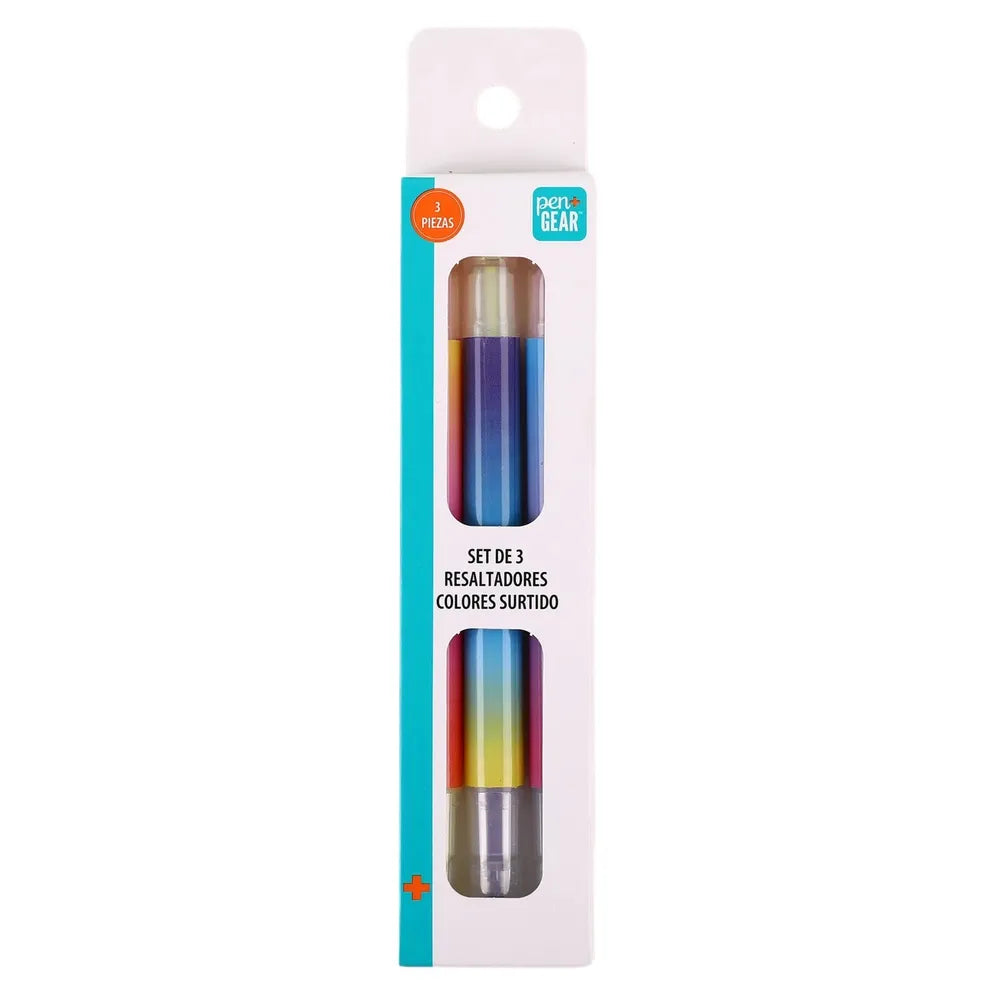 Resaltadores Pen Gear De Colores Set - 3 Pzas