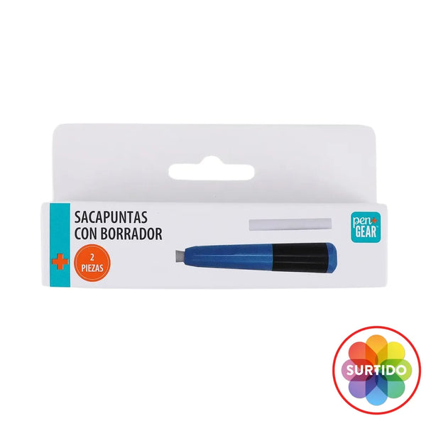 Sacapuntas Pen Gear Con Borrador - 2 Pzas