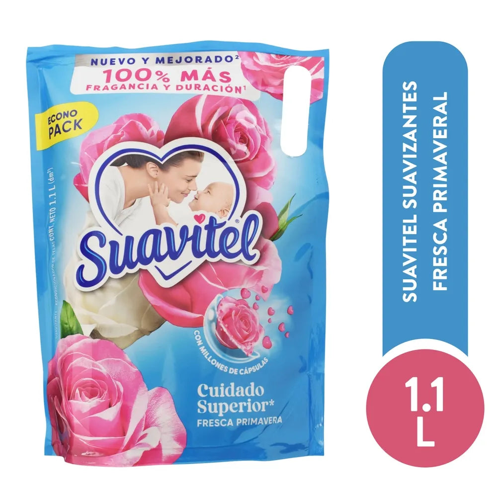 Suavizante De Telas Suavitel Cuidado Superior Fresca Primavera Econo - 1.1l