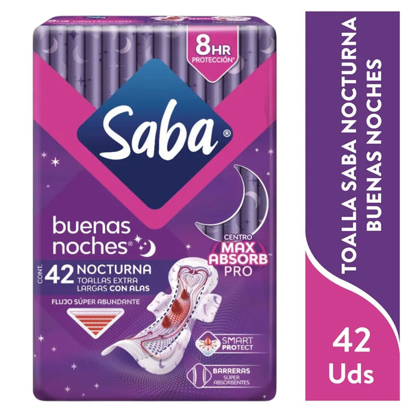 Toall Fem Saba Buenas Noches Extra 42 Unidad
