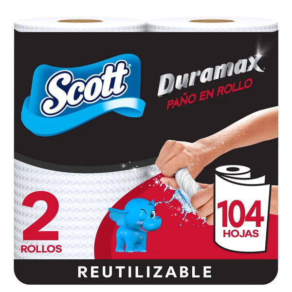 Toalla De Papel Reutilizable Scott Duramax 52 Hojas - 2 Rollos
