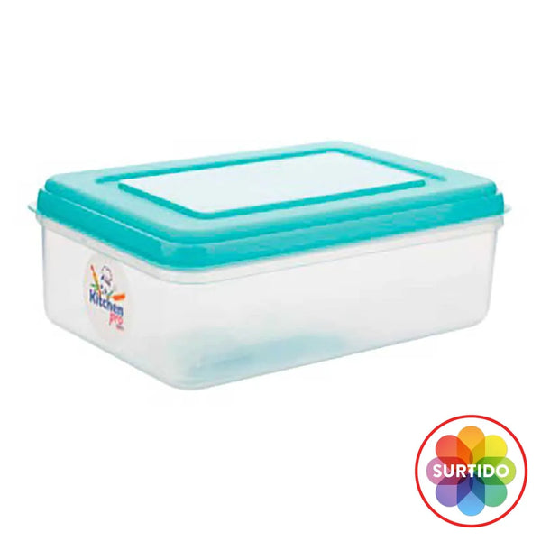 Recipiente Hermético Con Tapa Kitchen Color Azul Con Tapa - Ud